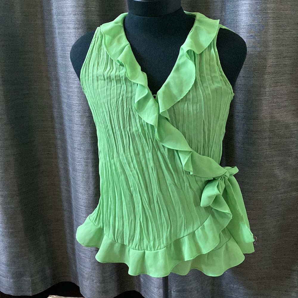 Beautiful green ruffles blouse